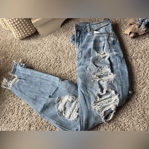 American Eagle Outfitters Blue Distressed Boyfriend Jeans